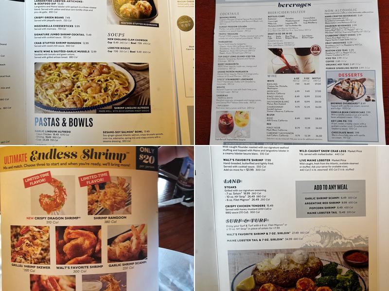 Red Lobster Menu