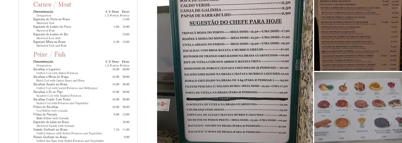 Churrasqueira de Serralves Menu