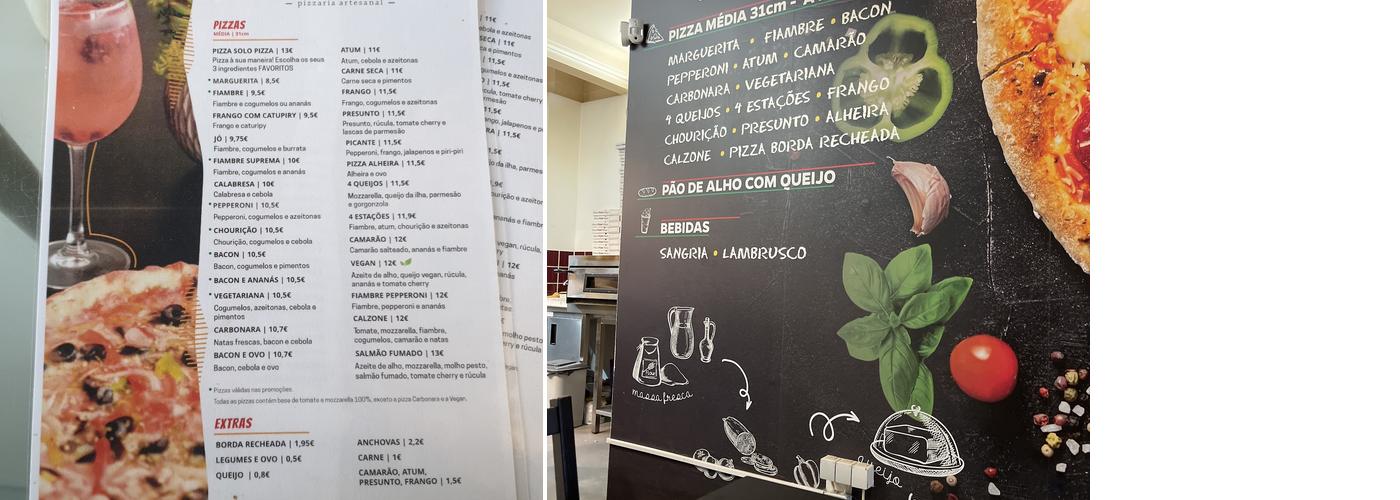 Solo Pizza Porto Menu