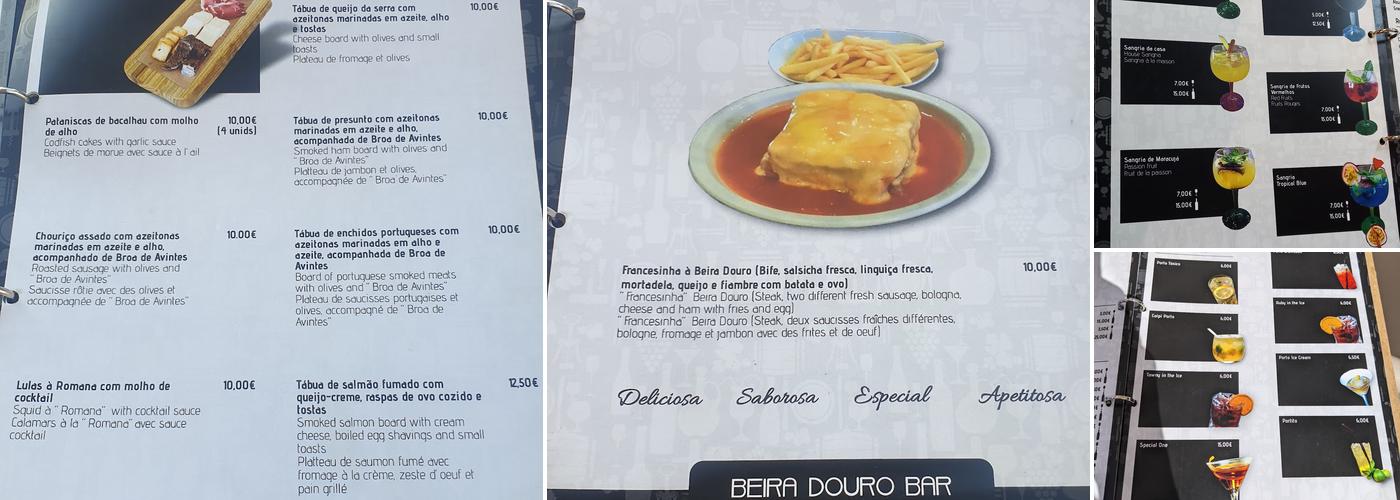Beira Douro Menu