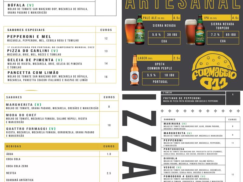 Formaggio 011 Menu