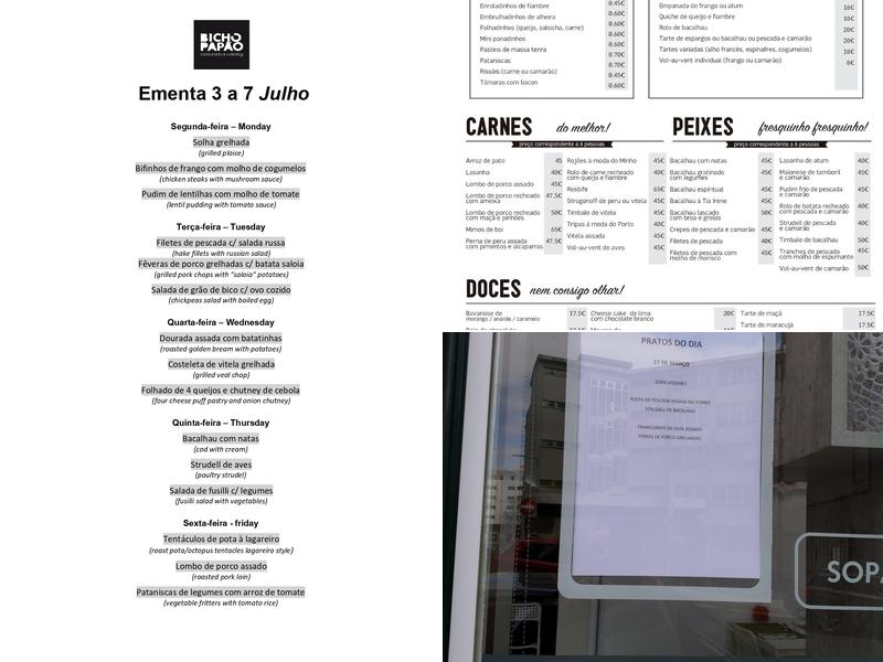 Bicho Papão Menu
