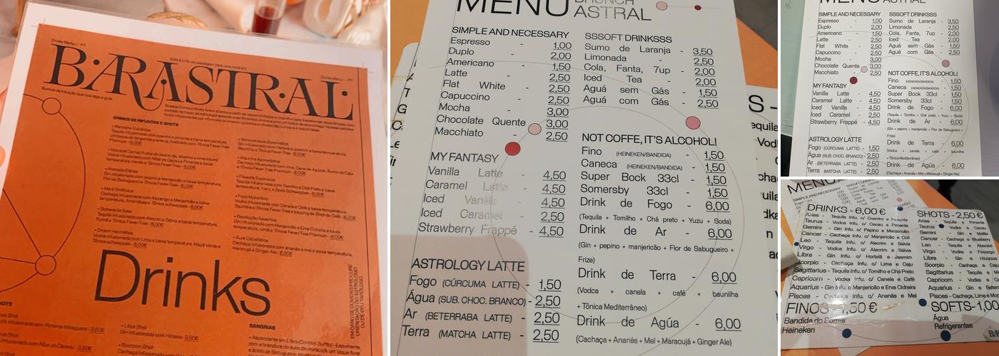Barastral Menu