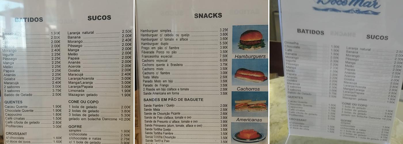 Doce Mar Menu