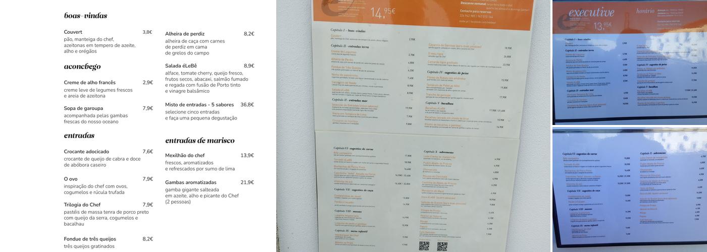 éLeBê Póvoa Menu