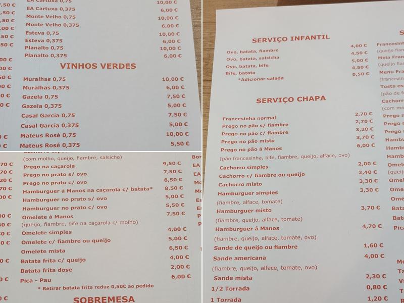 Francesinhas Os Manos Menu
