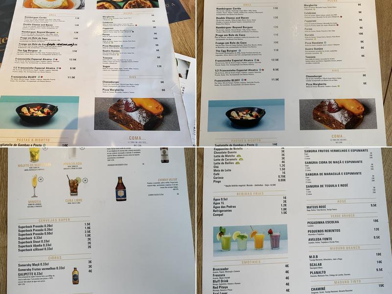 Bluff - Honest food Menu