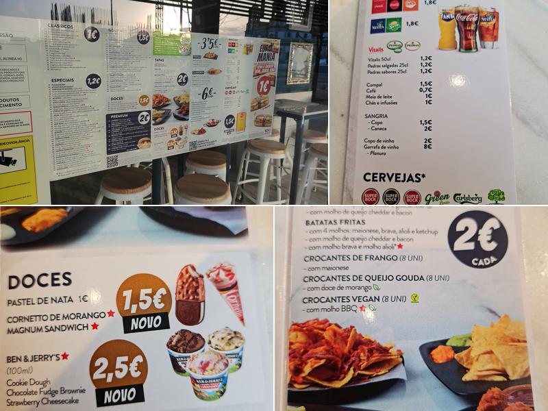 100 Montaditos Póvoa de Varzim Menu