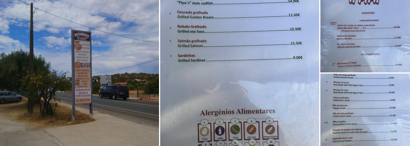 Restaurante A PIPA® Menu