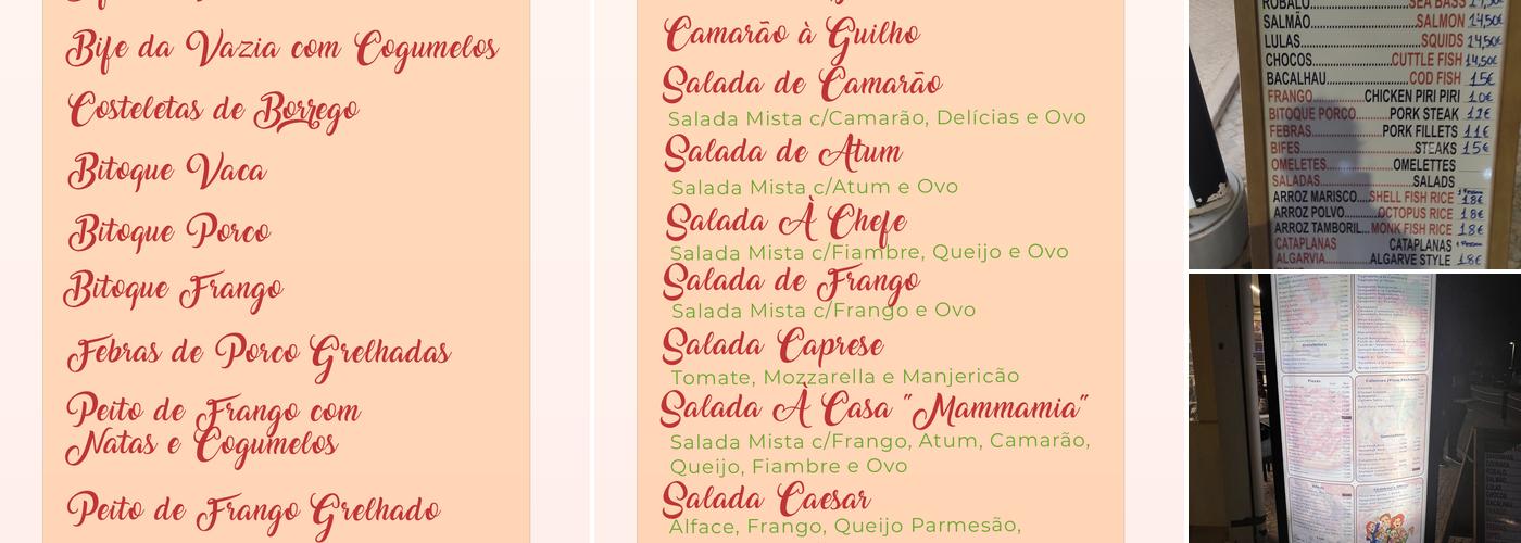 Pizzaria Mamma Mia Menu