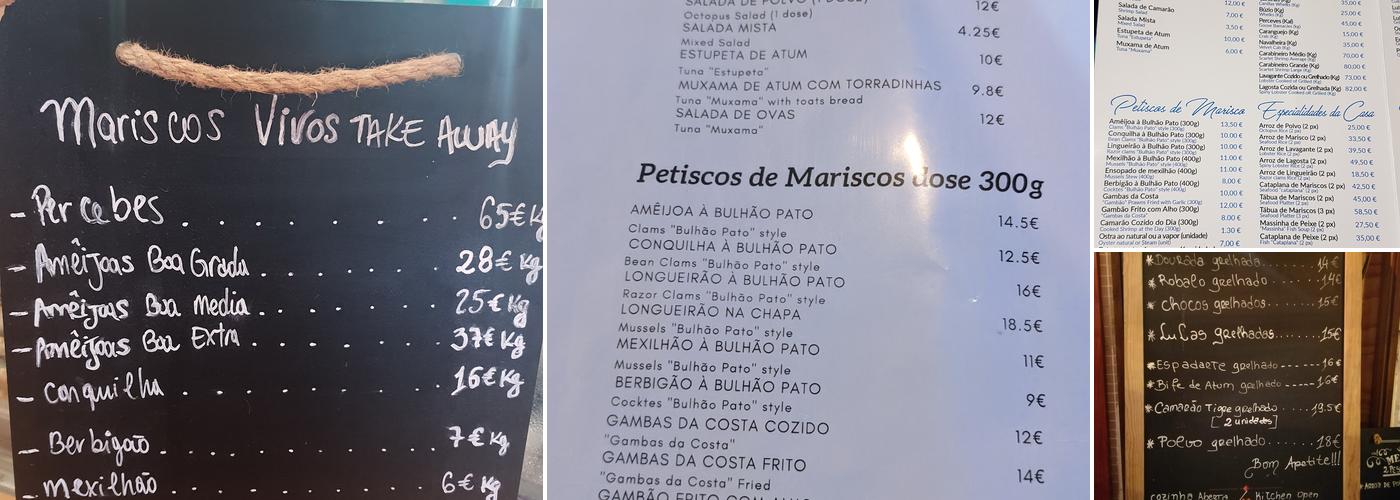 Água Salgada Marisqueira Menu