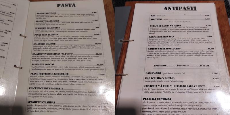 GUSTO'ZZA Menu