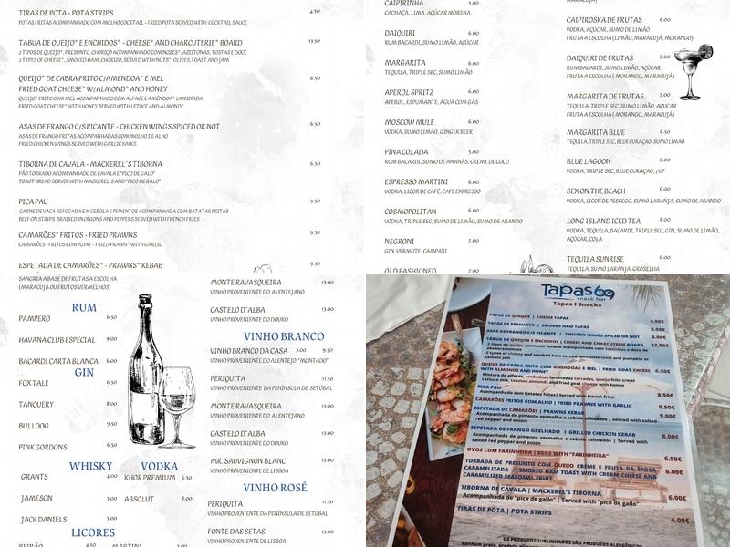 Tapas69 snack bar Menu