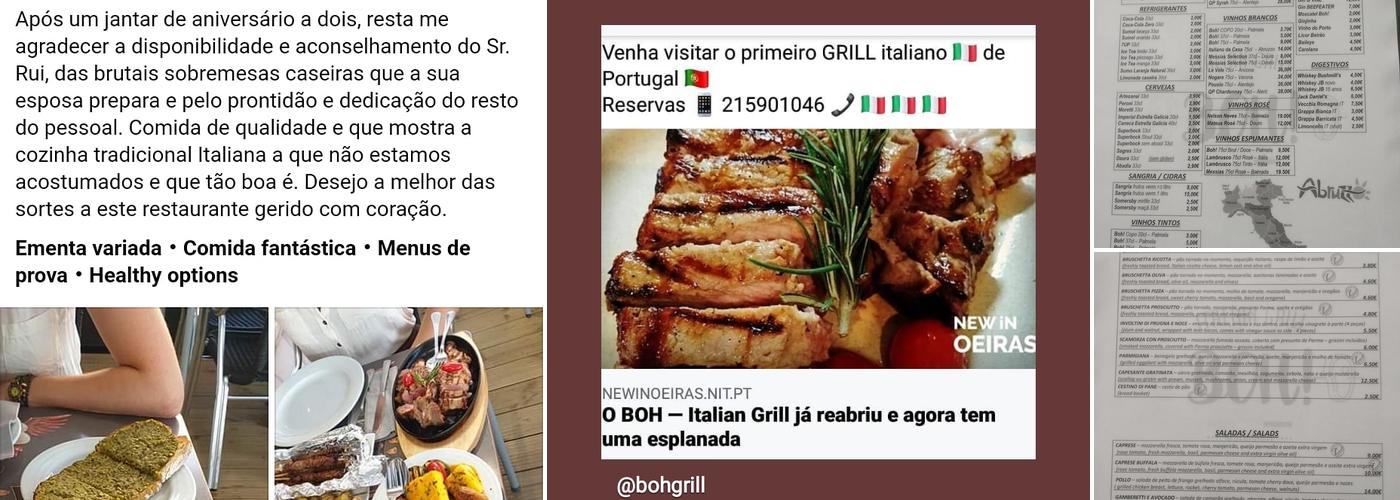 Boh! Italian Grill Menu