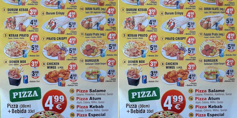 Gold pizza e kebab Menu