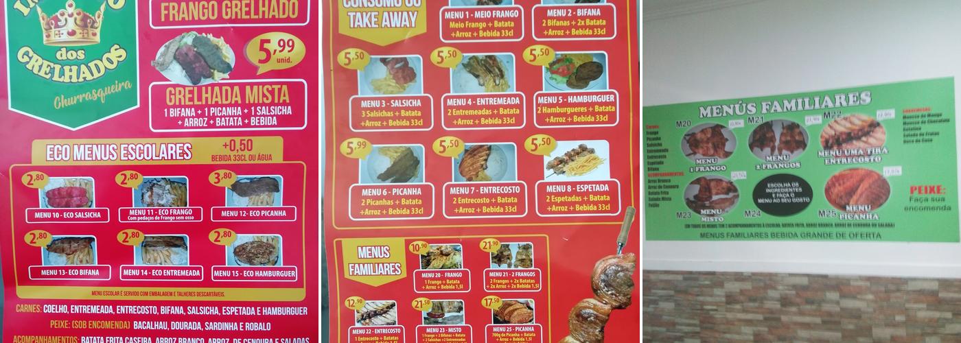 Império dos Grelhados Menu