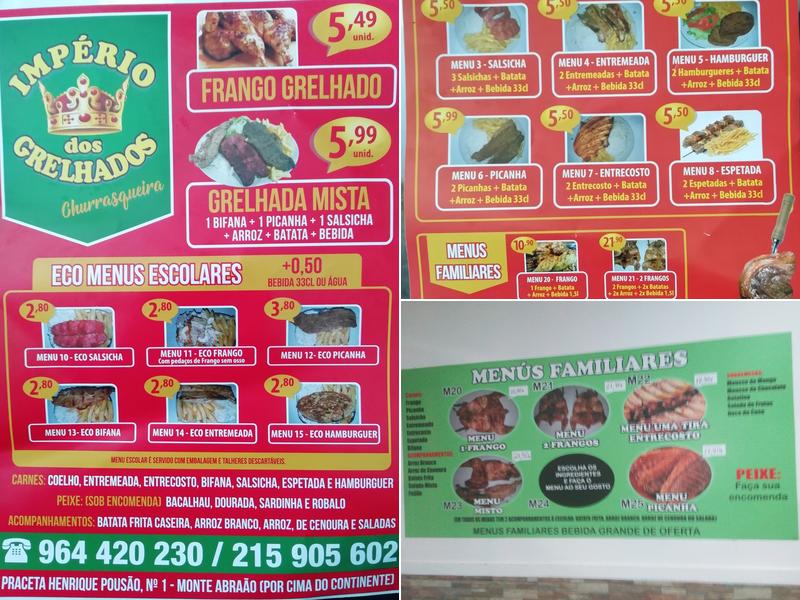 Império dos Grelhados Menu