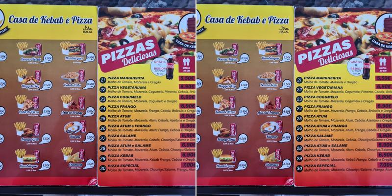 Casa de Kebab e Pizza Menu