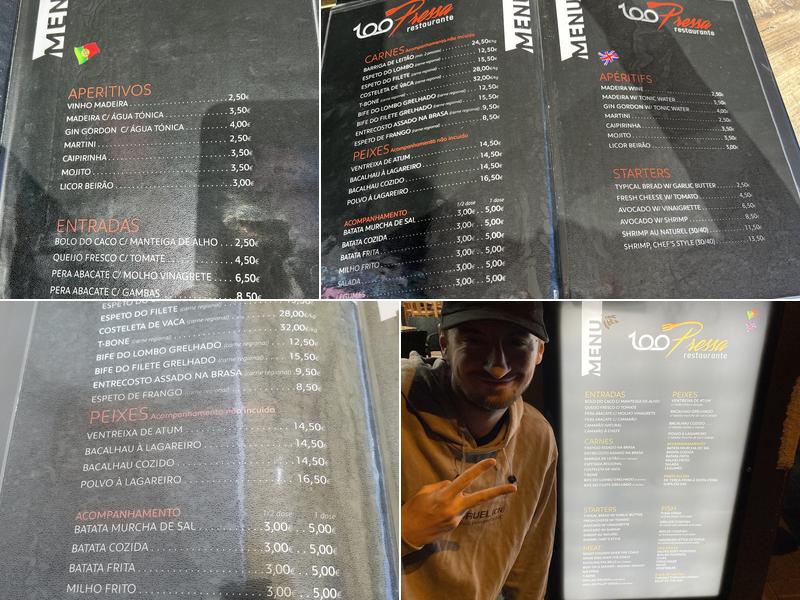 Restaurante 100 Pressa Menu