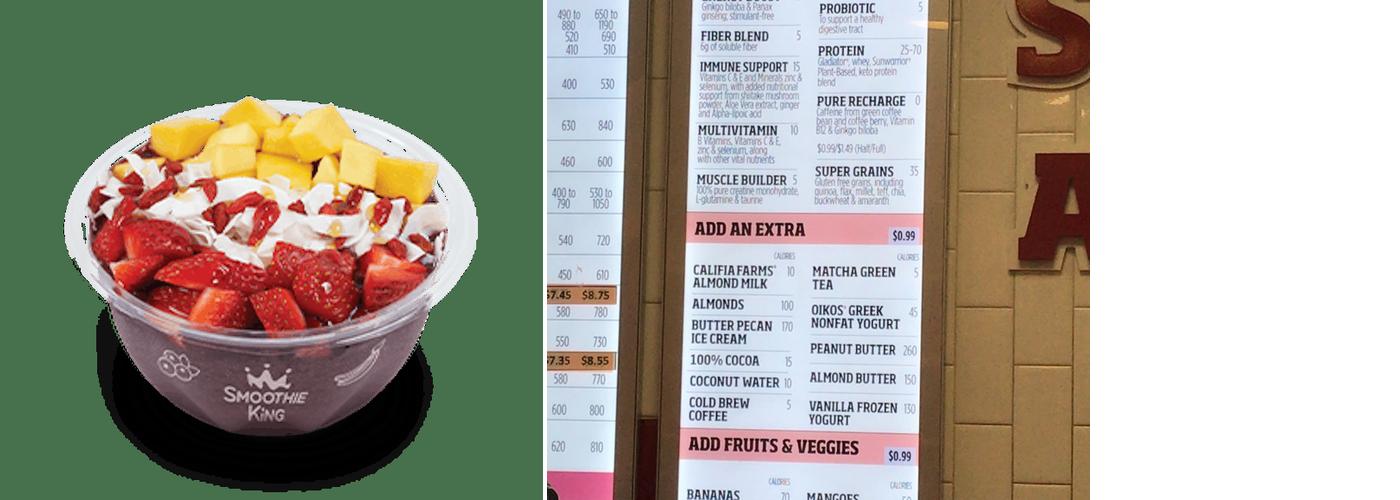 Smoothie King Menu