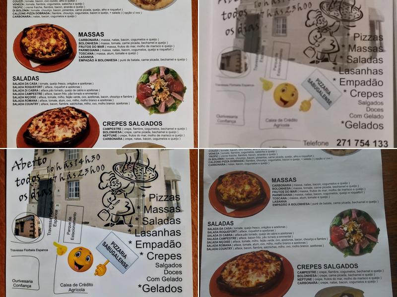 Pizzaria Sabugalense Menu