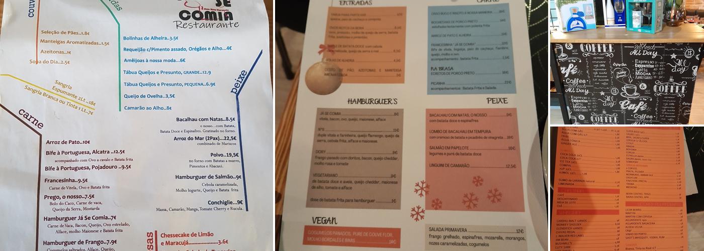 Já Se Comia Menu