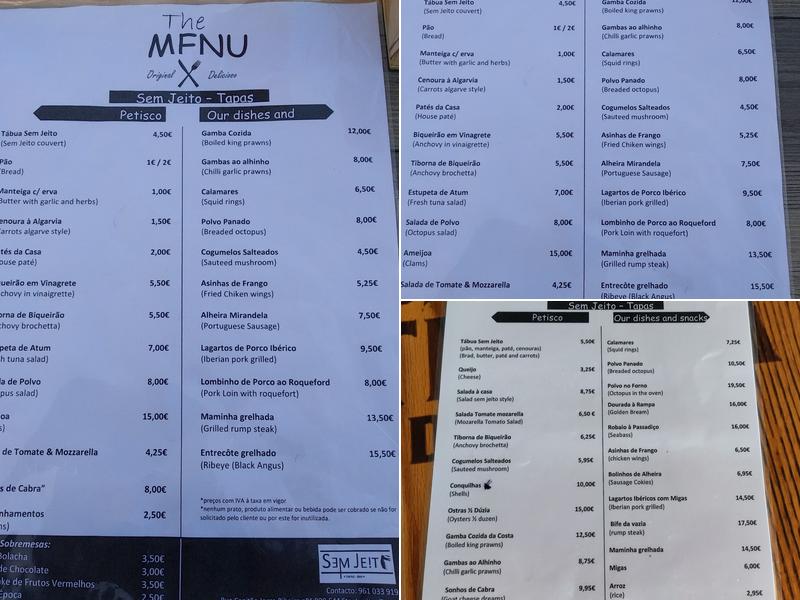 Sem Jeito Menu