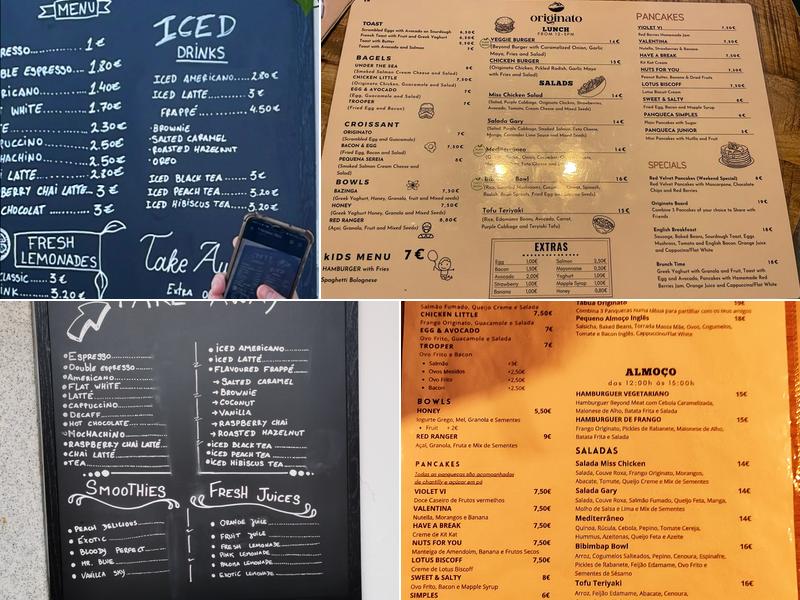 Originato Menu