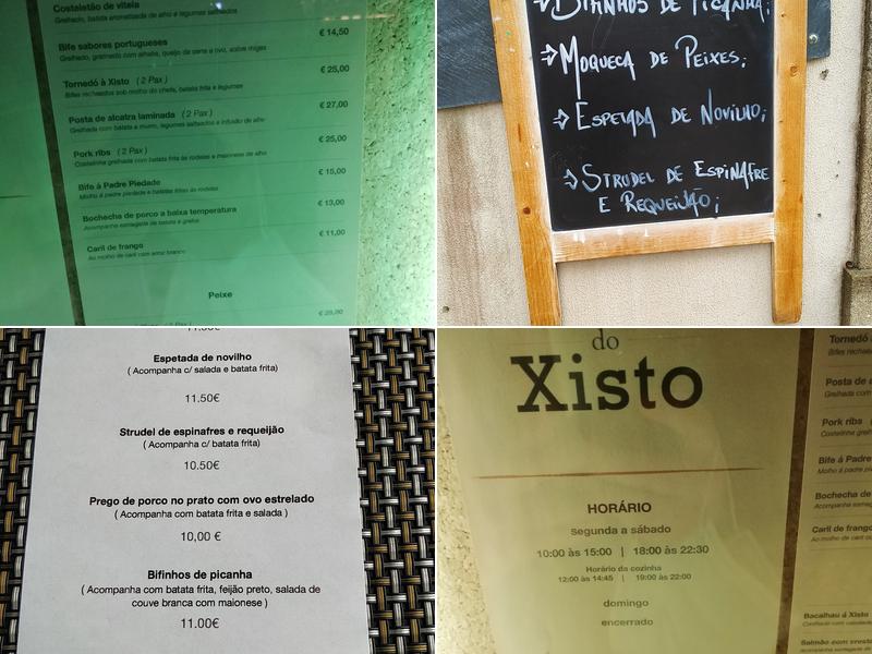 Taberna do Xisto Menu