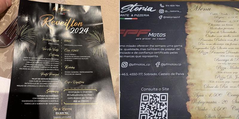 La Storia, Pizzeria & Ristorant Menu