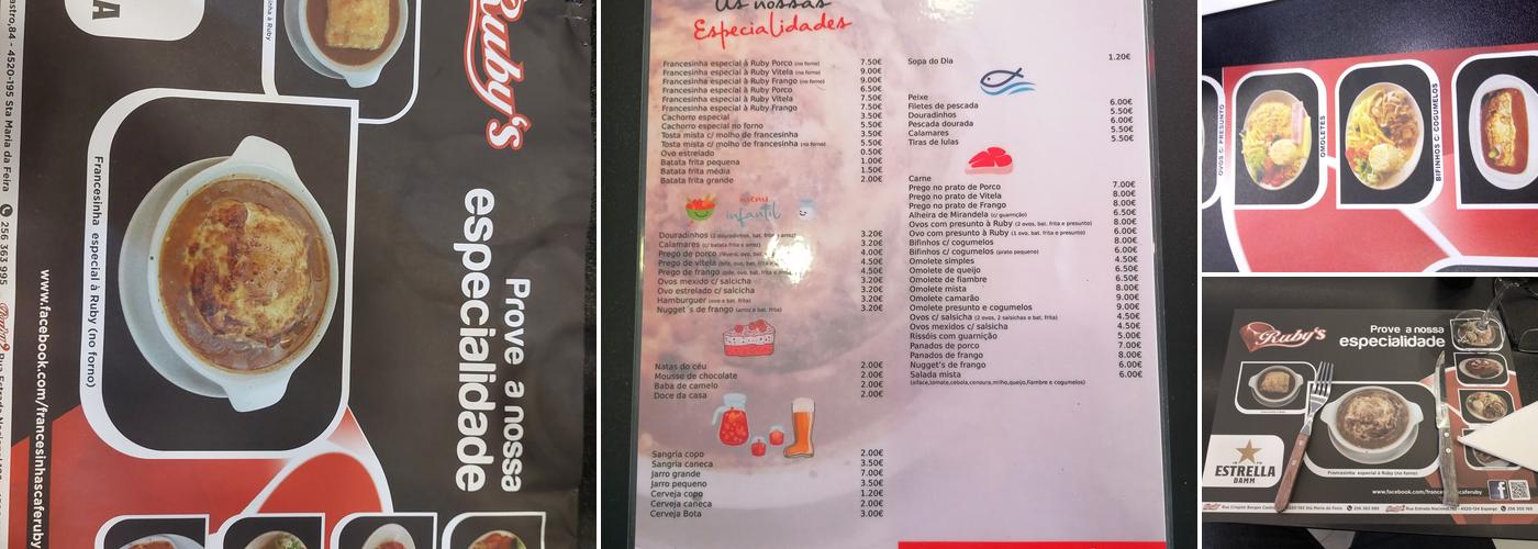 Café Ruby Menu