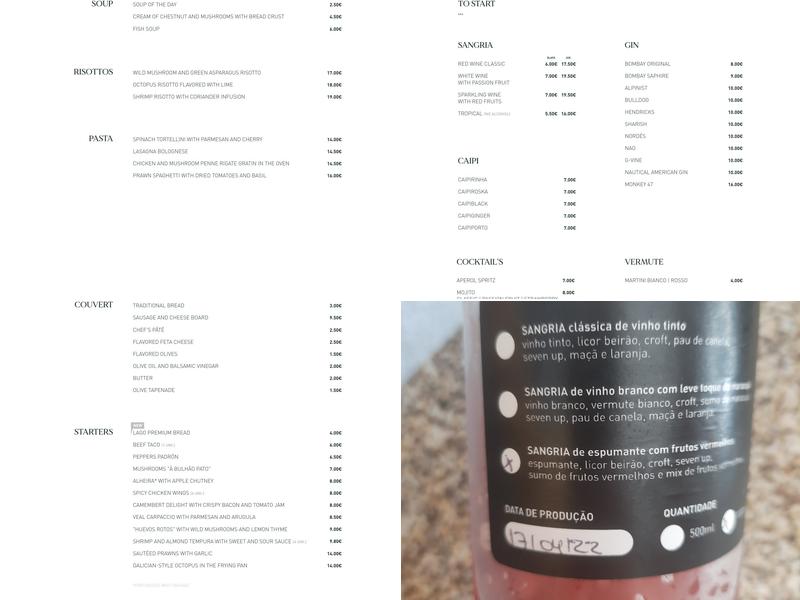 Lago (LAGO Restaurante) Menu