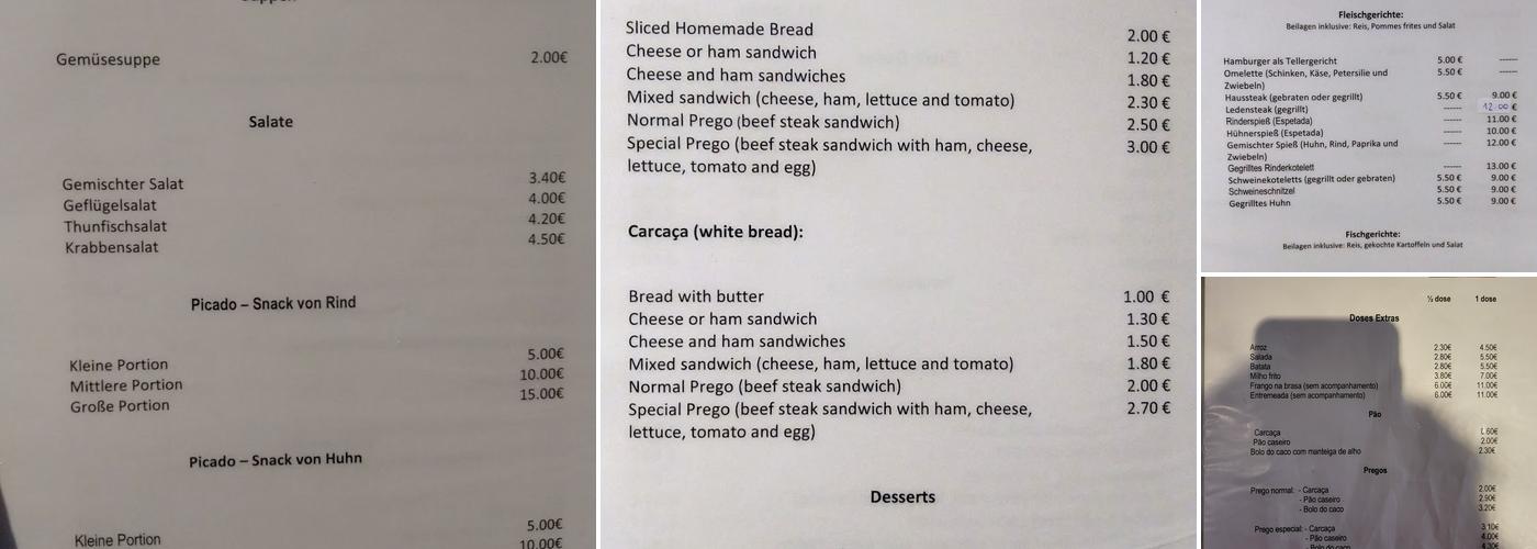 Caldeirão Verde Menu