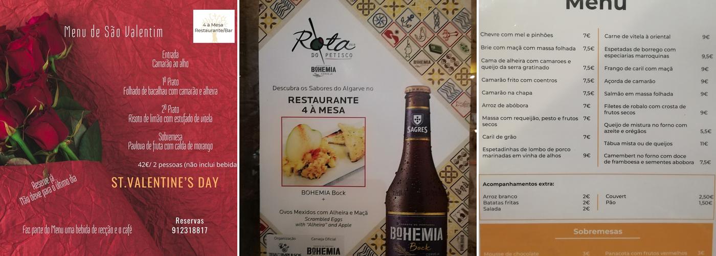 4 à Mesa Menu