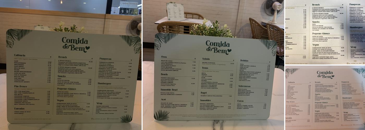 Comida do Bem Menu