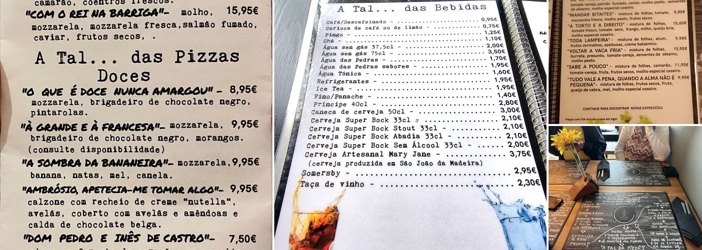 A Tal da Pizza Menu