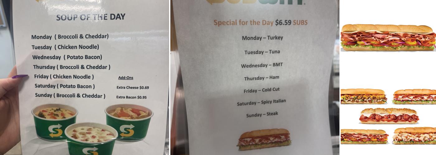 Subway Menu