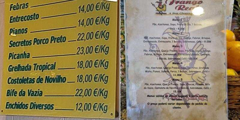 Frango Real Menu