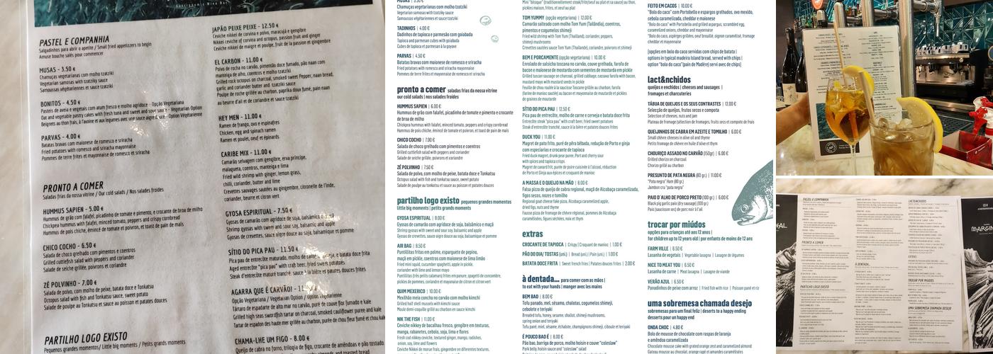 Taberna Marginal Menu
