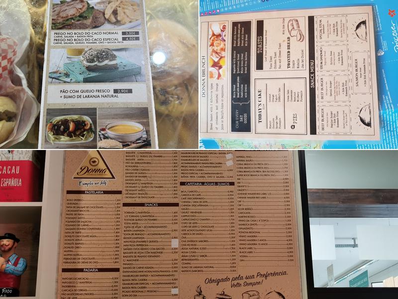 Padaria e Confeitaria Donna Menu