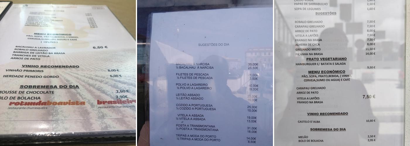 Solar de Grijó Menu