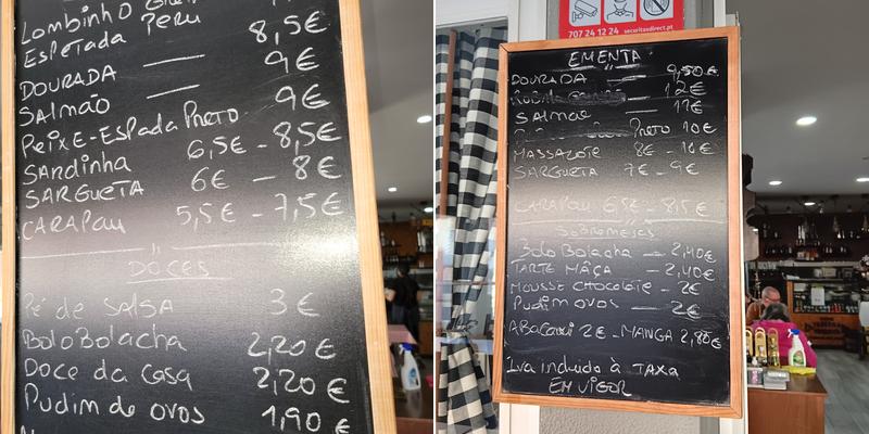 Nova Taberna Vendaval Menu