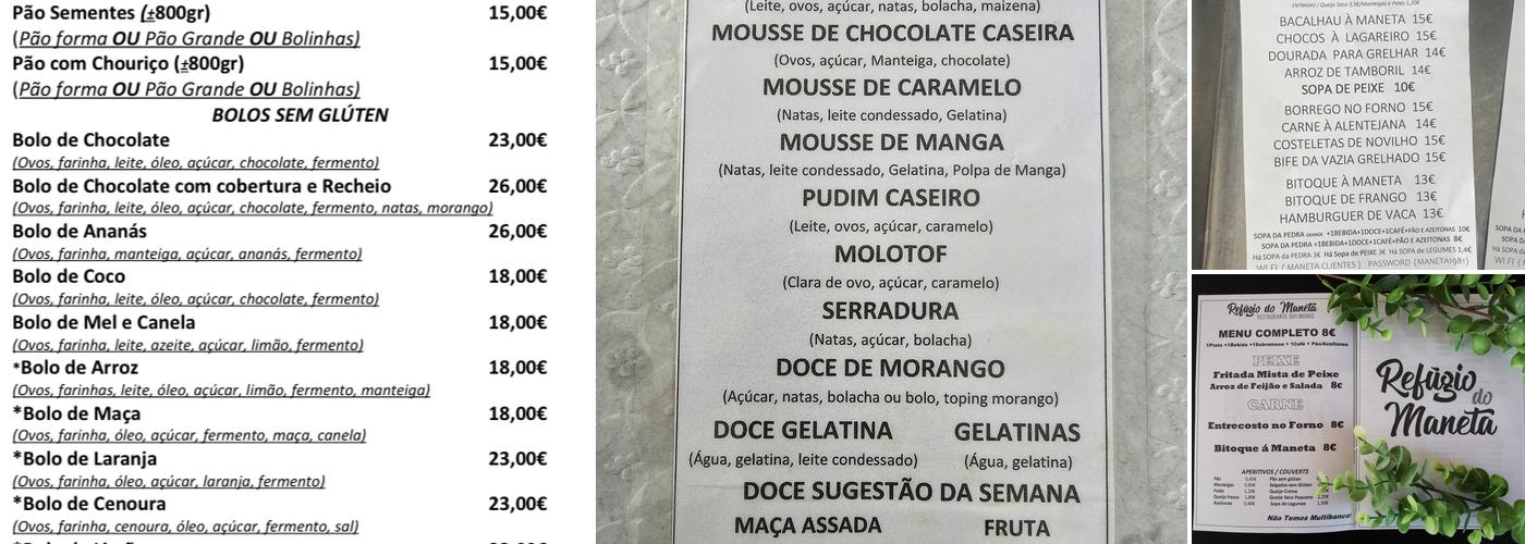 Restaurante Refúgio do Maneta Menu