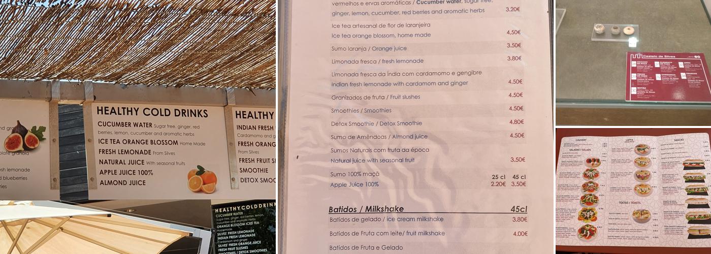 Café Silves Castle Menu