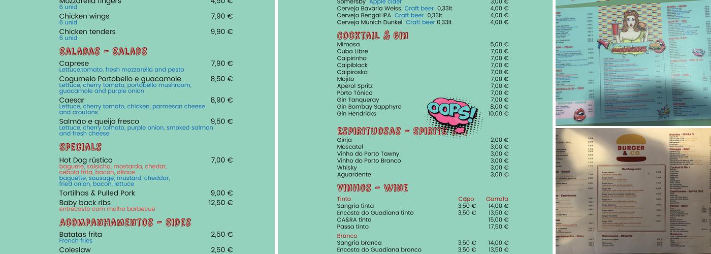 Burger & Co Menu