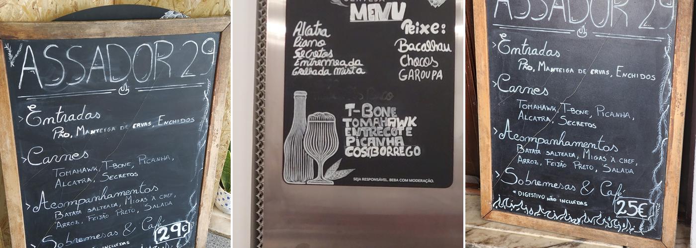 Assador 29 Menu
