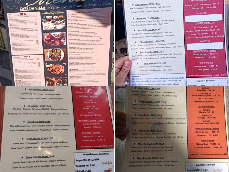 Café da Vila Menu