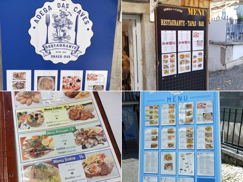 Adega das Caves Menu