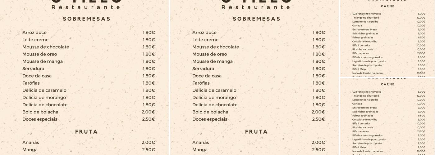 Melo & Ramos Lda Menu