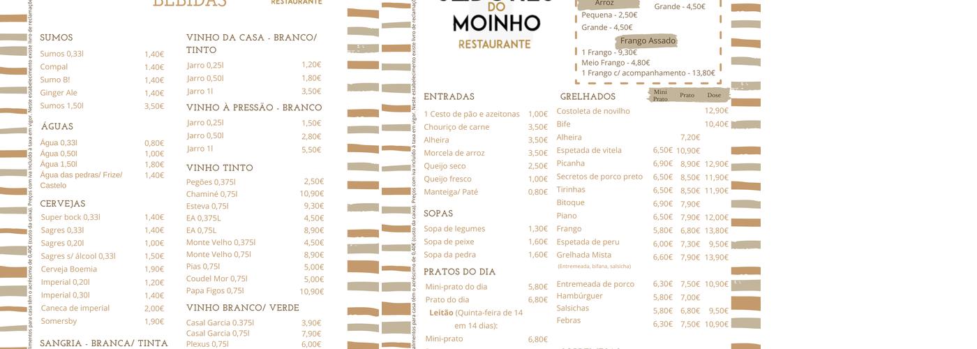 Sabores Do Moinho Menu
